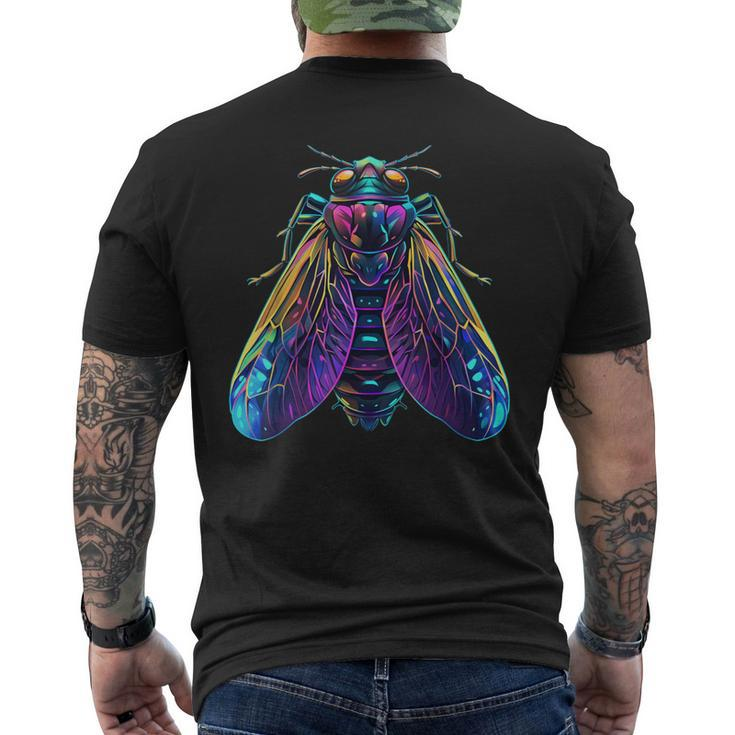 Cicada Insect Bug Colorful Entomology Entomologist Men's T-shirt Back Print