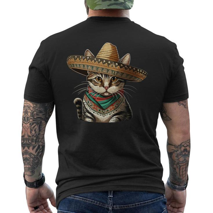 Cinco De Mayo Cat Party Mexican Sombrero Cat Lover Women Men's T-shirt Back Print