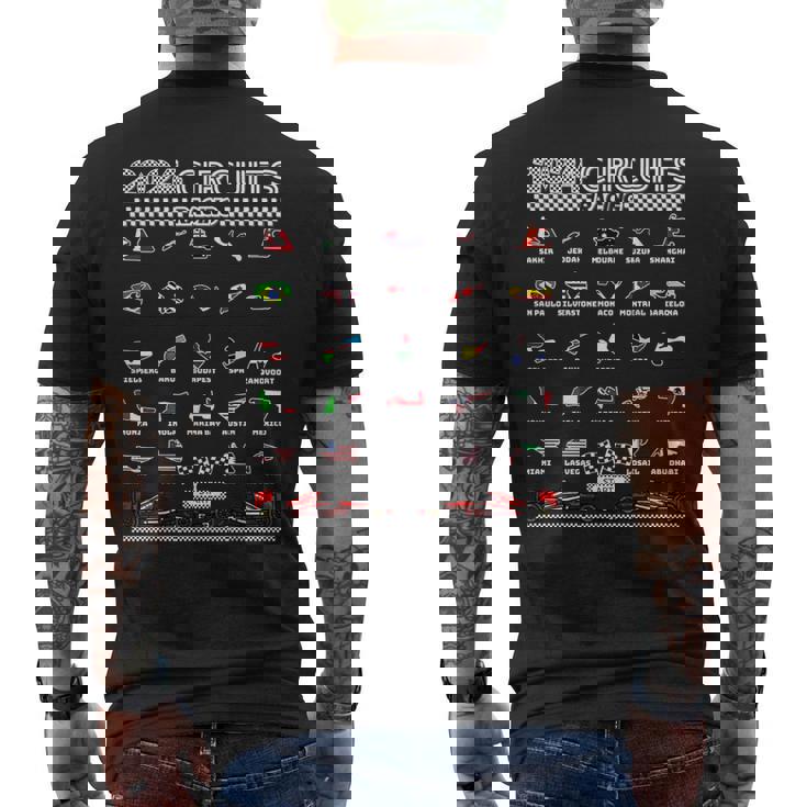 Circuitos Formula Racing 2024 Amante De Los Coches Retro Racing Camiseta Hombre Estampado Espalda