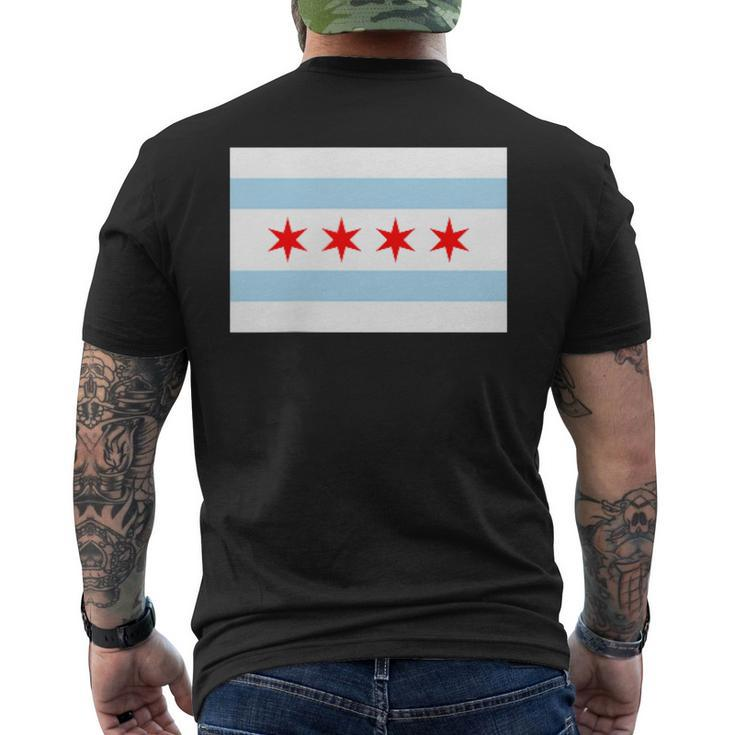 City Of Chicago Illinois Flag Windy City Men's T-shirt Back Print