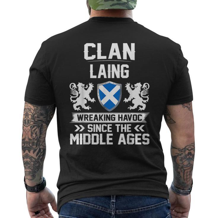 Clan Laing Scottish Family Clan Scotland Wreaking Havoc Mz Men's T-shirt Back Print