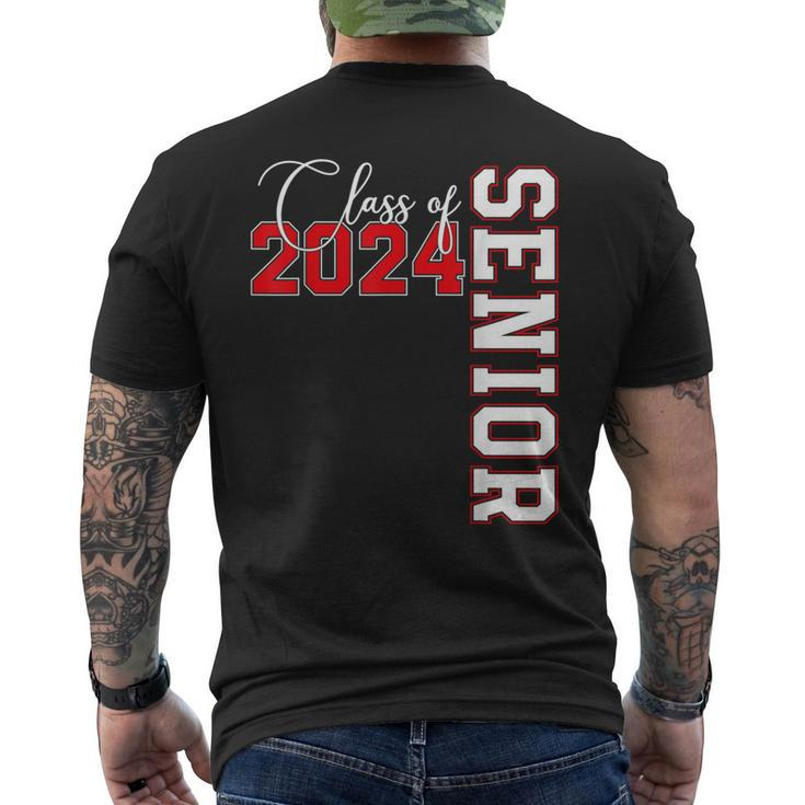 Class Of 2024 Senior 2024 Graduation Or First Day Of School Men's T-shirt Back Print