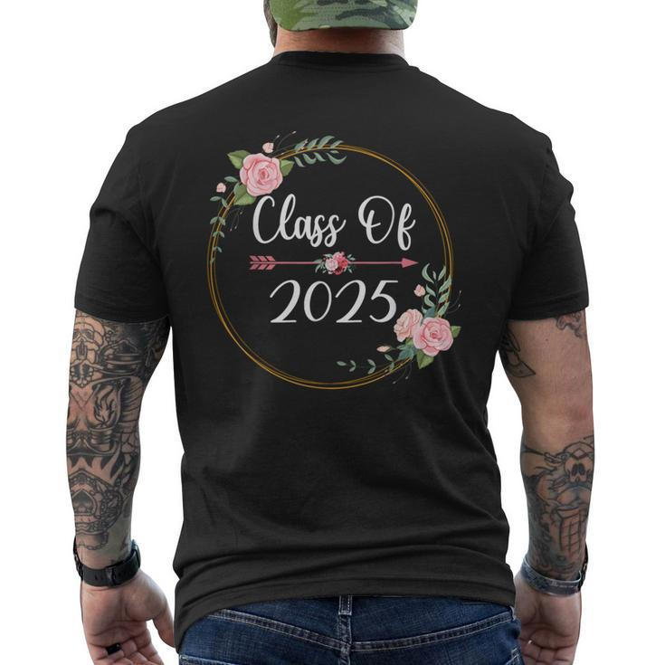 Class Of 2025 Senior 2025 Cute Arrow Flowers For Girls Women Men's T-shirt Back Print
