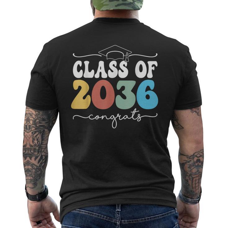 Class Of 2036 Kindergarten First Day Graduation Grow With Me Men's T-shirt Back Print