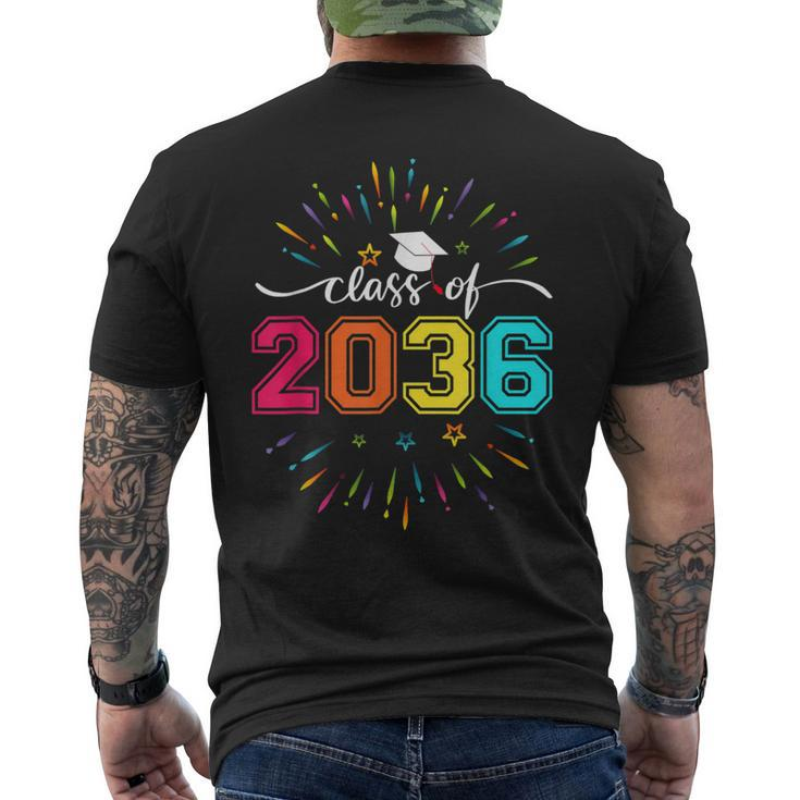 Class Of 2036 Pre K To 12 Handprint On Back Grow With Me Men's T-shirt Back Print