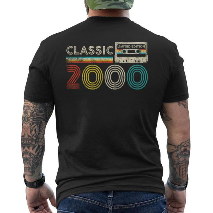 Classic 2000 Retro Birthday Idea 2000 Cassette Tape Vintage Men's T-shirt Back Print