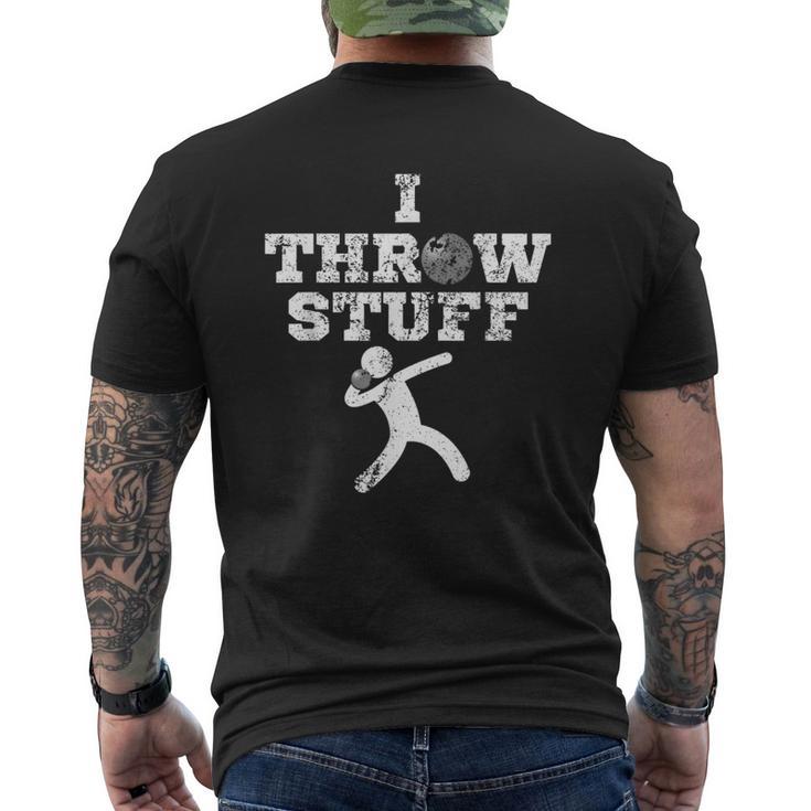 Classic Aged I Throw Stuff Shot Put Athlete Throwing Men's T-shirt Back Print