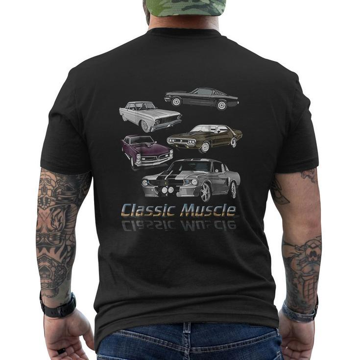 Classic American Muscle Cars Vintage Mens Back Print T-shirt