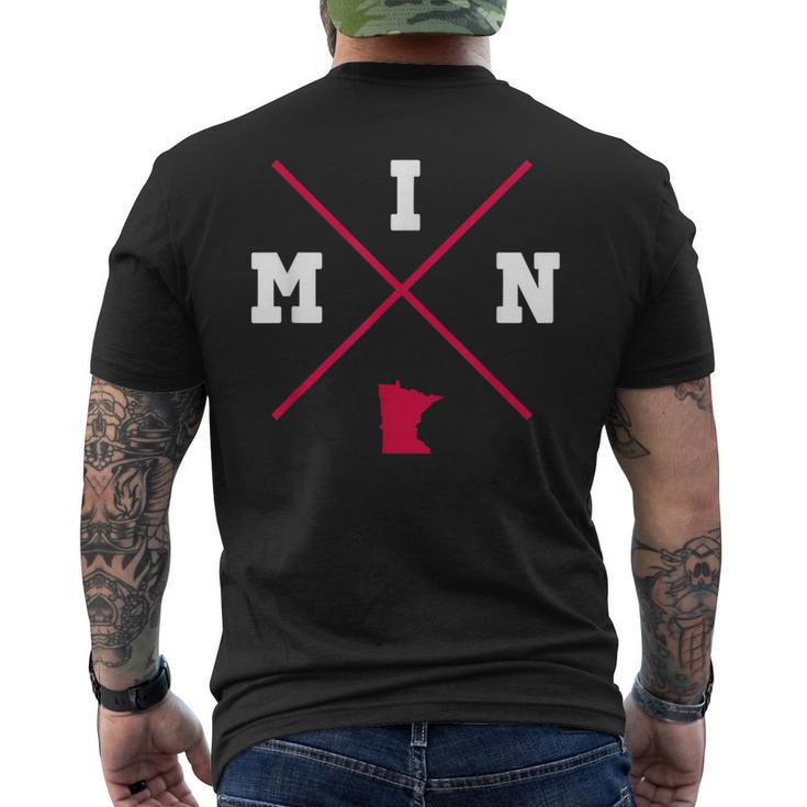 Classic Min Minnesota Red Vintage State Outline Men's T-shirt Back Print