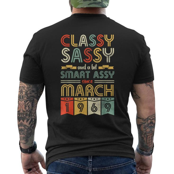 Classy Sassy A Bit Smart Assy Since March 1969 55 Years Old Men's T-shirt Back Print