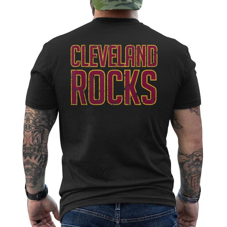 Cleveland Rocks Distressed Style Men's T-shirt Back Print