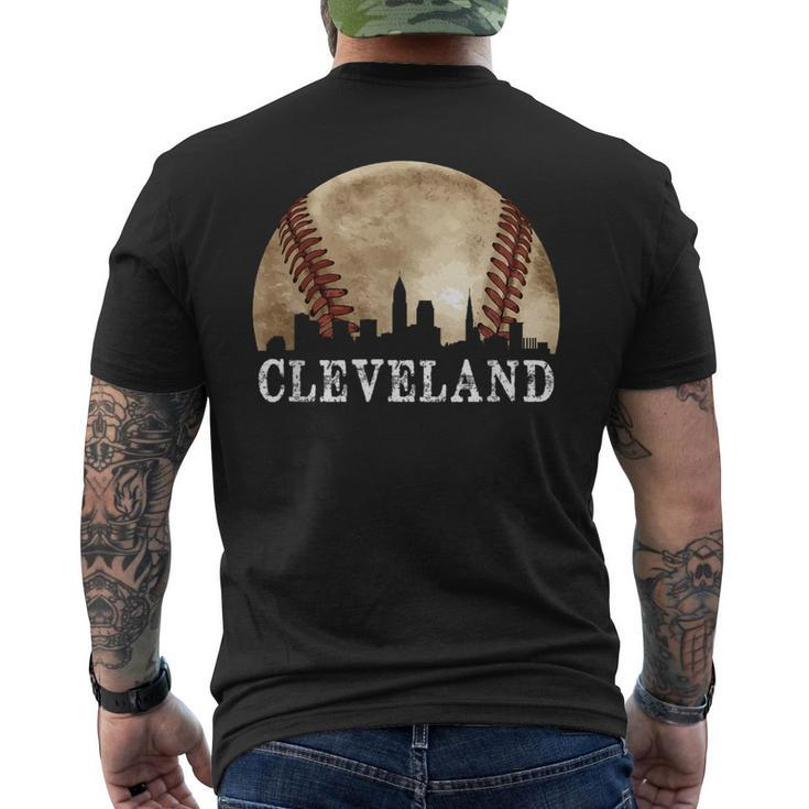 Cleveland Skyline City Vintage Baseball Lover Men's T-shirt Back Print
