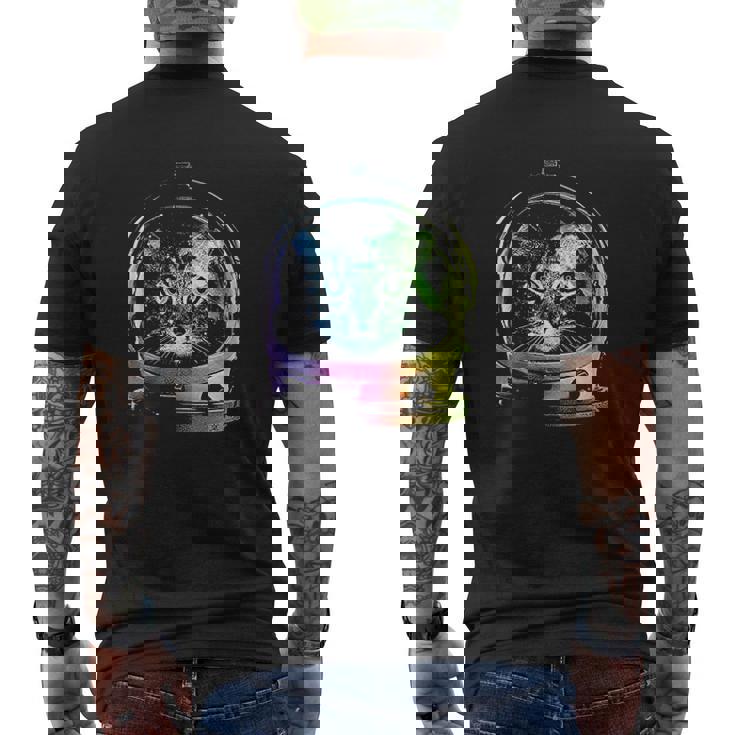 Clothing Co Space Cat Rainbow Astronaut Helmet Galaxy Mens Back Print T-shirt
