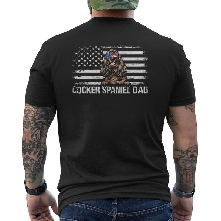 Cocker Spaniel Dad American Flag 4Th Of July Patriotic Mens Back Print T-shirt