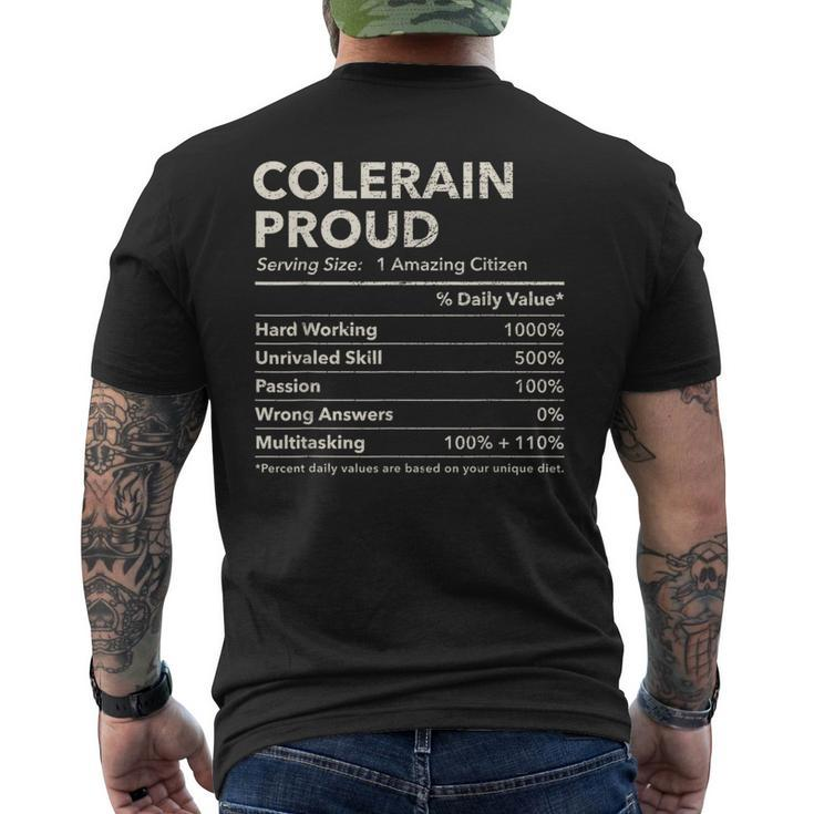 Colerain North Carolina Proud Nutrition Facts Men's T-shirt Back Print