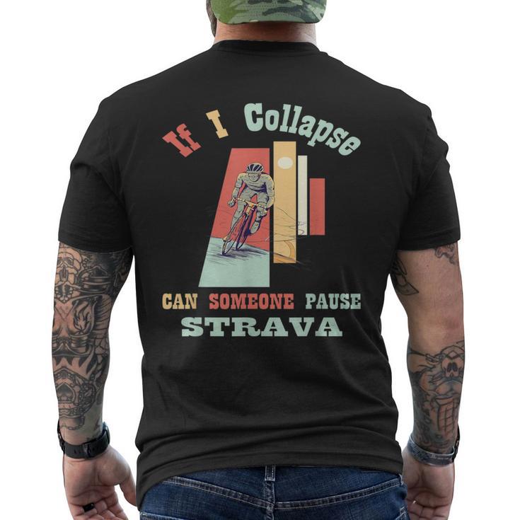 If I Collapse Strava Cycling Vintage Retro Style Men's T-shirt Back Print