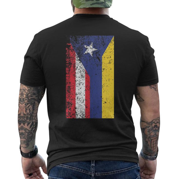 Colombia Puerto Rico Flag Pride Men's T-shirt Back Print