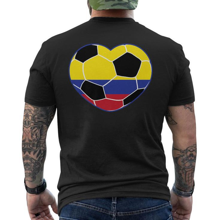 Colombia Soccer Ball Heart Jersey Colombian Football Men's T-shirt Back Print
