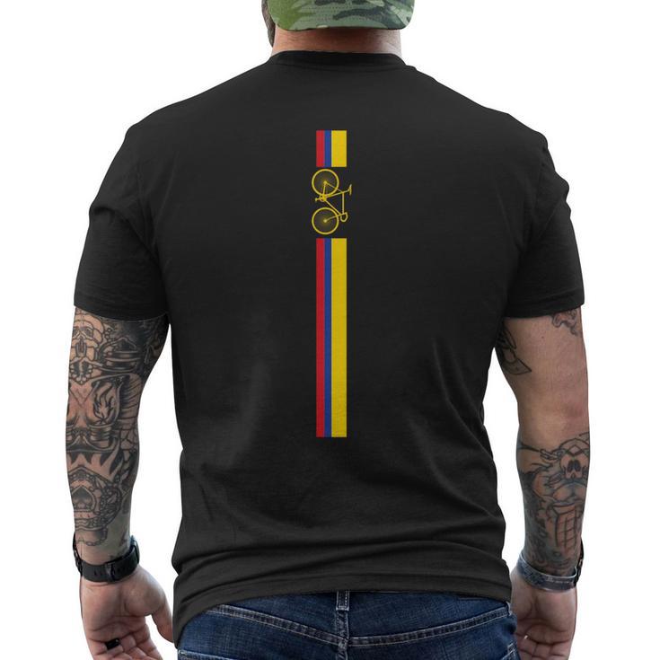 Colombian Cycling Colombia Flag Cyclist Bicycle Men's T-shirt Back Print