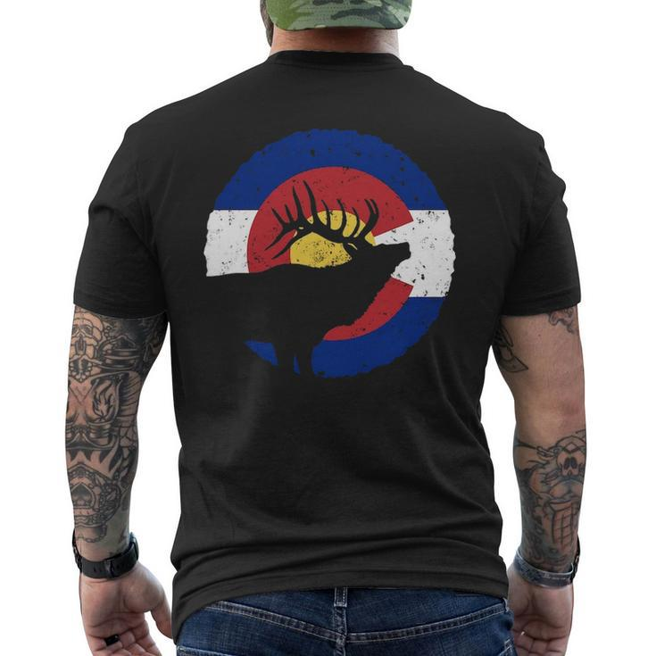Colorado Elk Hunting Co State Flag Hunter Men's T-shirt Back Print