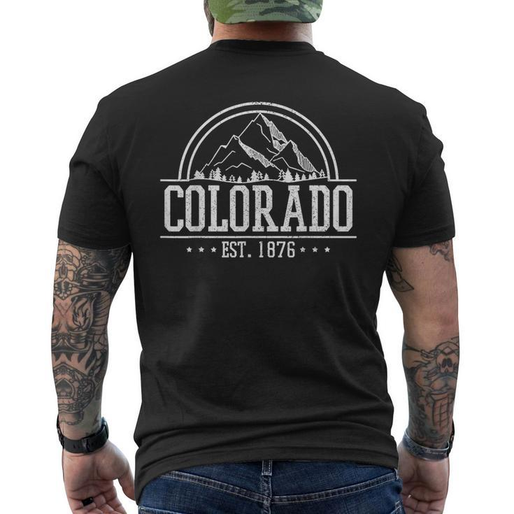 Colorado Rocky Mountains Est 1876 Hiking Outdoor Men's T-shirt Back Print