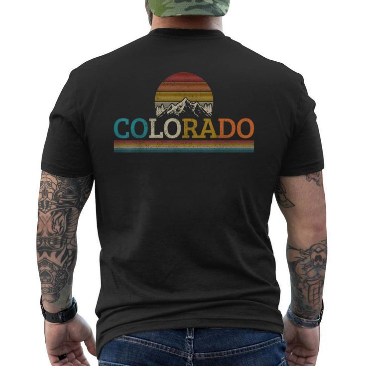 Colorado Vintage Rocky Mountains Boulder Hiking Skiing Men's T-shirt Back Print
