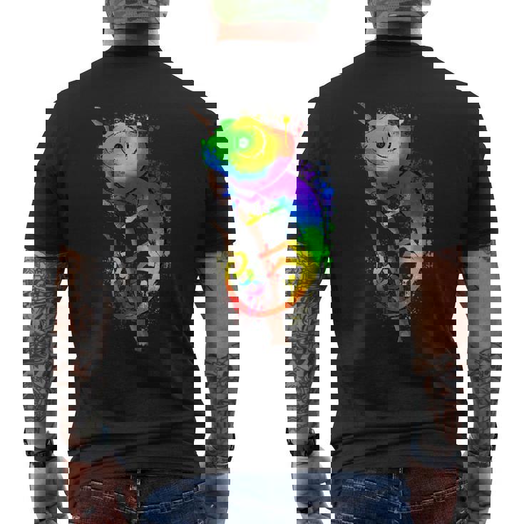 Colores De Camaleón Con Blobs De Color Lindo Arco Iris Camiseta Hombre Estampado Espalda