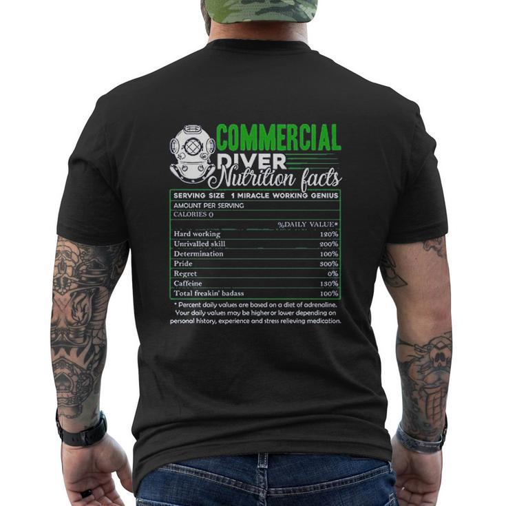 Commercial Diver Commercial Diver Nutrition Facts Mens Back Print T-shirt