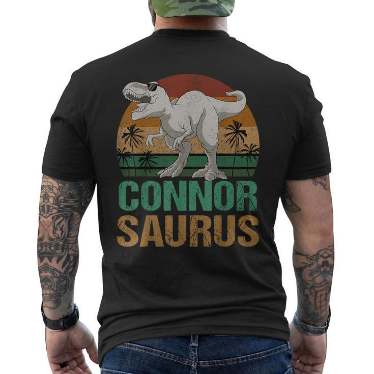 Connor Saurus Dinosaur T Rex First Name Personalized Men's T-shirt Back Print