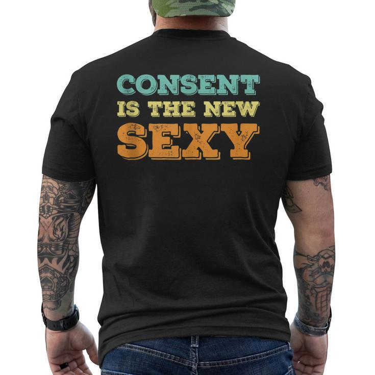 Consent Is The New Sexy Sexual Awareness Vintage Retro Men's T-shirt Back Print