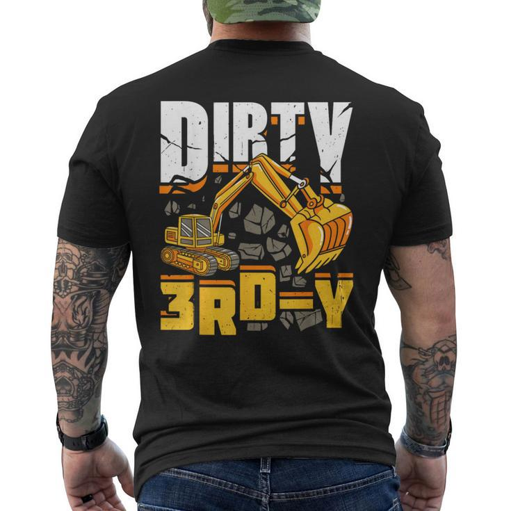 Construction 3Rd Birthday Boy Dirty 3Rd-Y Excavator Men's T-shirt Back Print