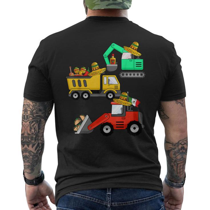 Construction Excavator Taco Mexican Crane Cinco De Mayo Men's T-shirt Back Print