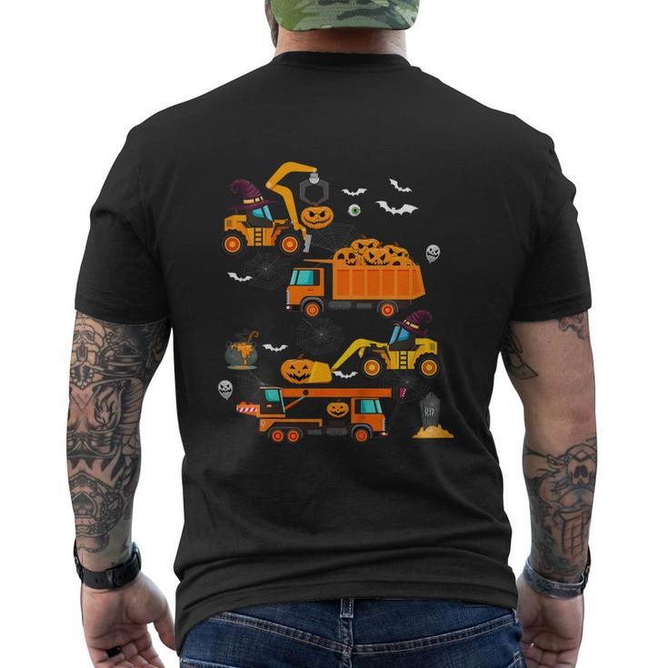 Construction Vehicle Halloween Crane Truck Pumpkin Boys Graphic Printed Casual Daily Basic Mens Back Print T-shirt