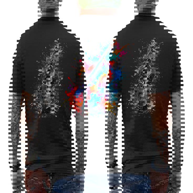 Contrabajista De Contrabajista De Arte Pop Colorido Camiseta Hombre Estampado Espalda