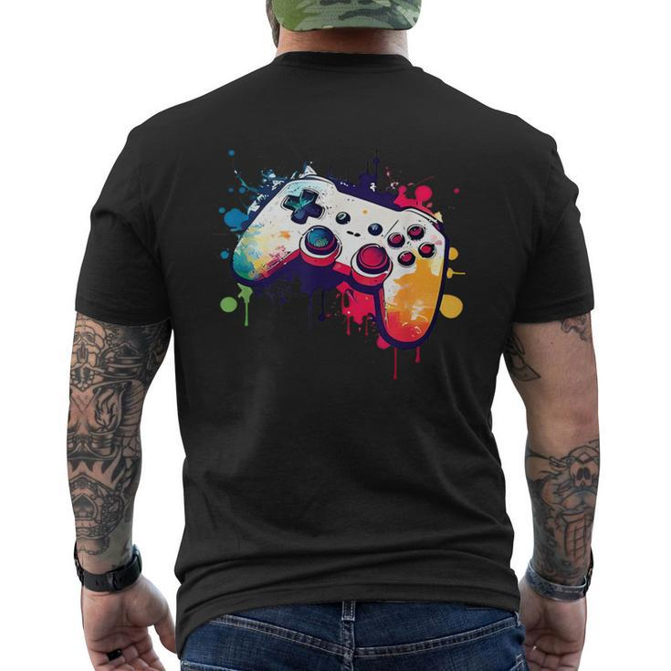 Control All The Things Video Game Controller Gamer Boys Men Men's T-shirt Back Print