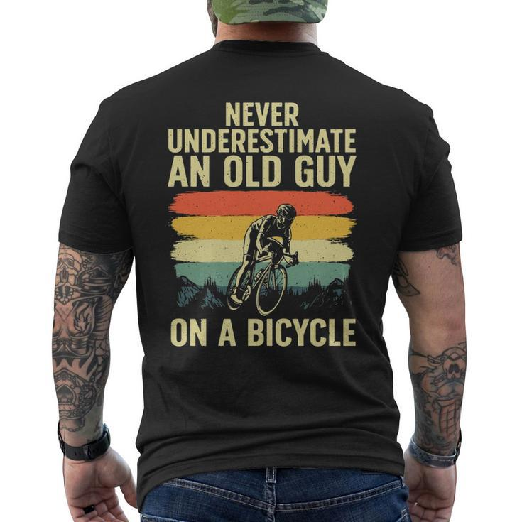Cool Cycling Art For Men Grandpa Bicycle Riding Cycle Racing Men's T-shirt Back Print