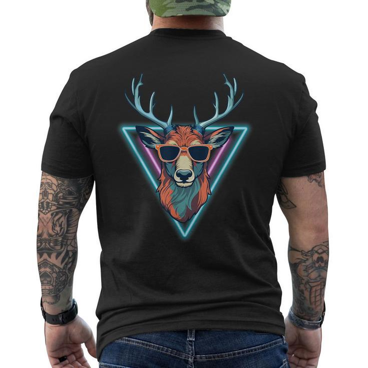 Cool Deer Animal Party Wear Sunglasses Vintage 70S 80S Men's T-shirt Back Print