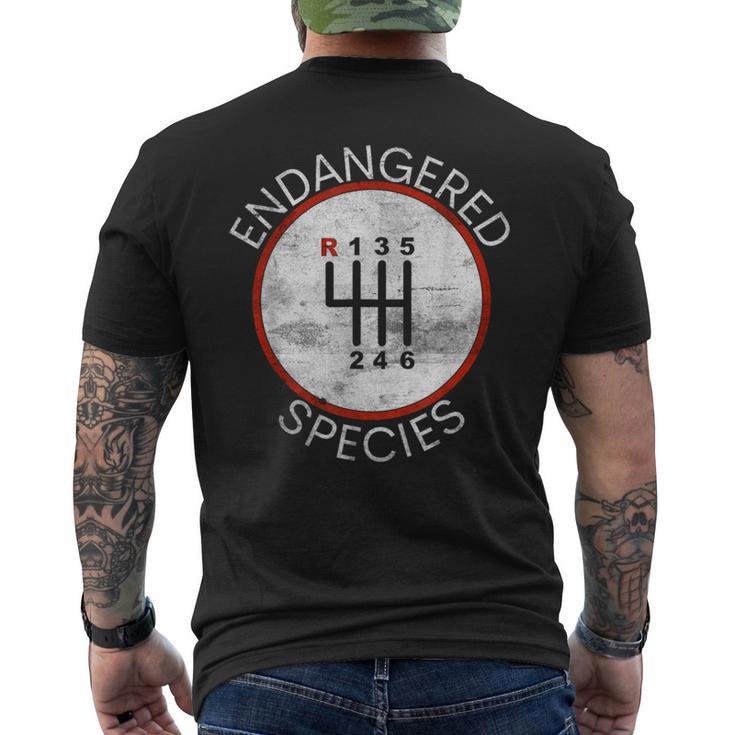 Cool Endangered Species Manual Gearbox Stick Shift 6 Speed Men's T-shirt Back Print