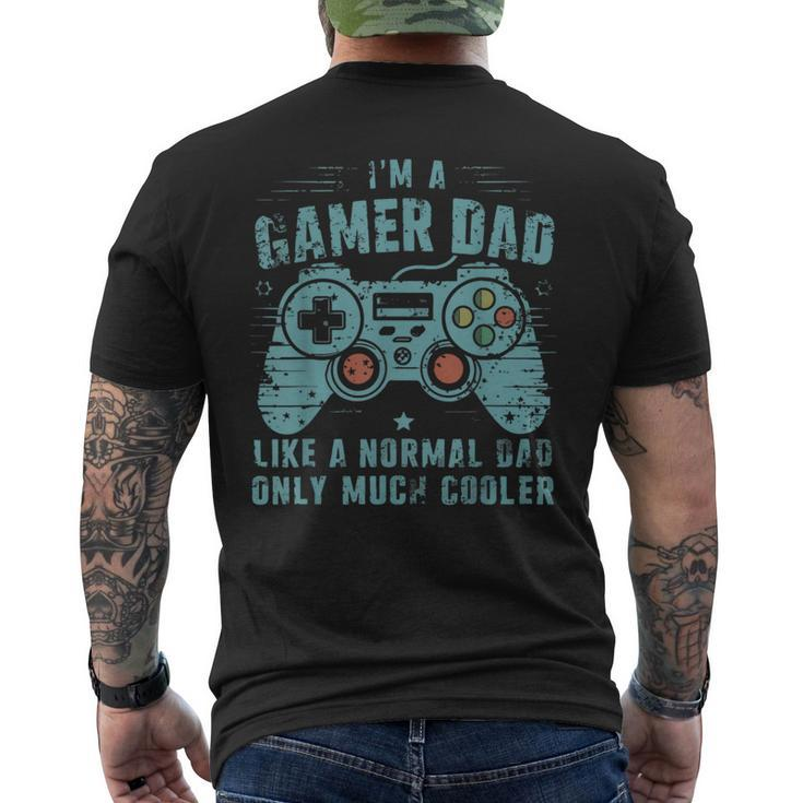 Cool Gamer Dad For Father Gaming Computer Video Gamers Men's T-shirt Back Print