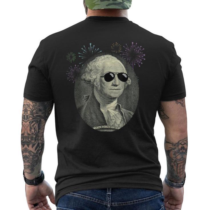 Cool George Washington With Sunglasses T 4Th July Men's T-shirt Back Print