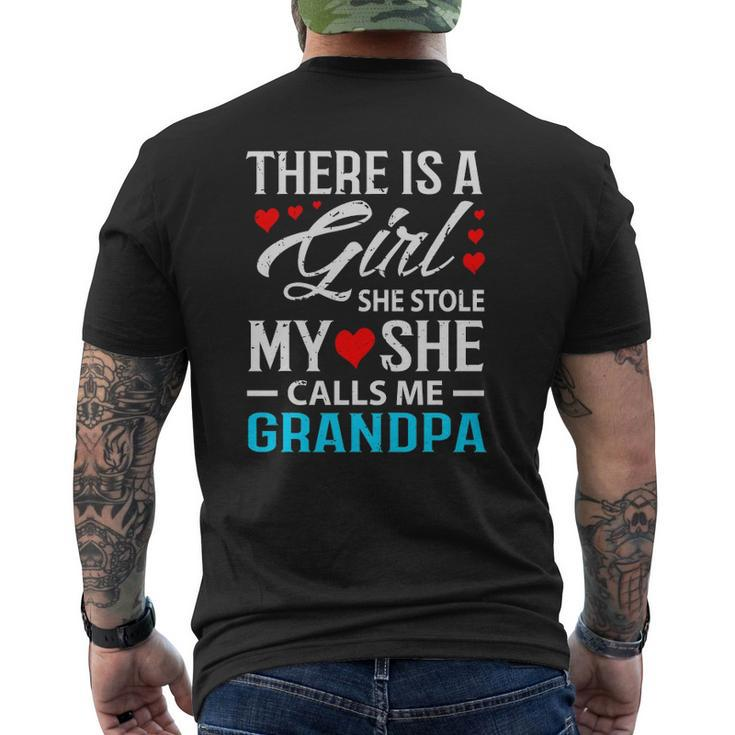 Cool Grandpa From Granddaughter Red Hearts Mens Back Print T-shirt