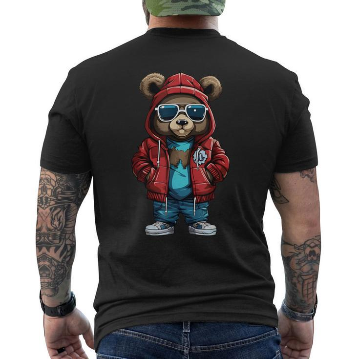 Cool Hip-Hop Bear Streetwear Graphic Men's T-shirt Back Print