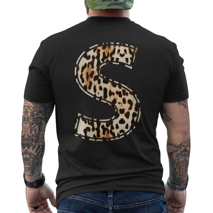 Cool Letter S Initial Name Leopard Cheetah Print Men's T-shirt Back Print