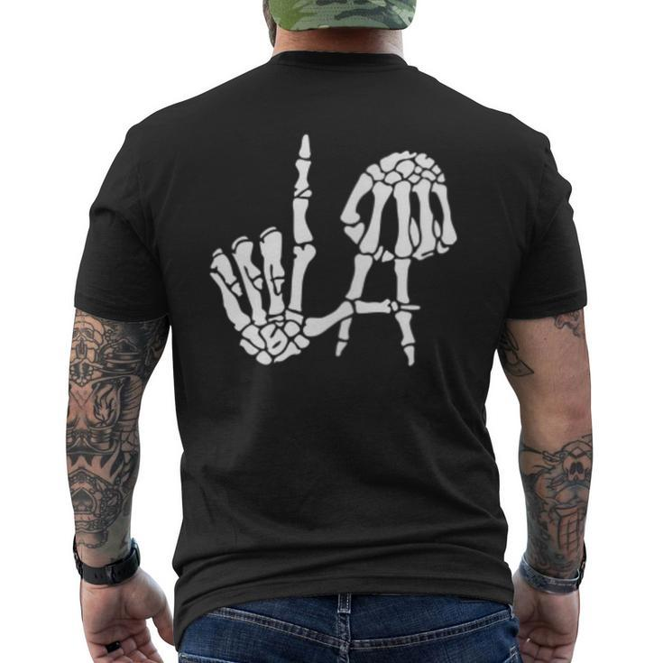 Cool Los Angeles With Skeleton La Sign Men's T-shirt Back Print