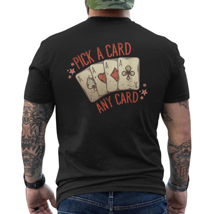 Cool Magician Pick A Card Magic Men's T-shirt Back Print - Monsterry Cool Magician Pick A Card Magic Men's T-shirt Back Print - Monsterry