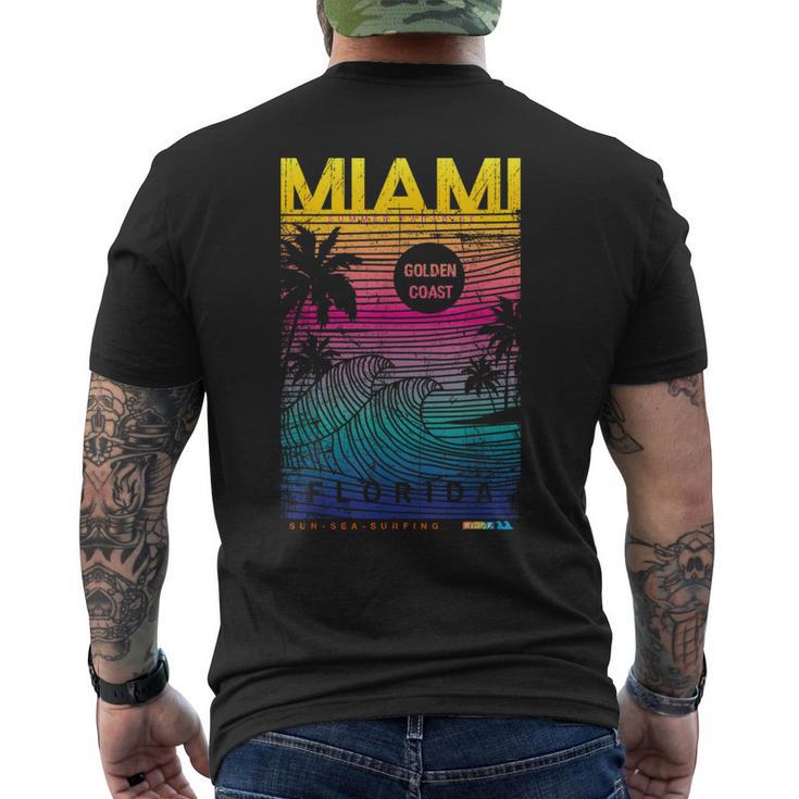 Cool Miami Beach Outfit Colorful Miami Graphic Men's T-shirt Back Print