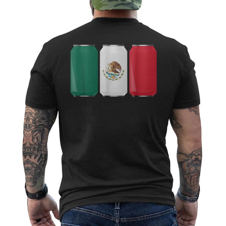 Cool Patriotic Beer Cans Mexico W Mexican Flag Men's T-shirt Back Print