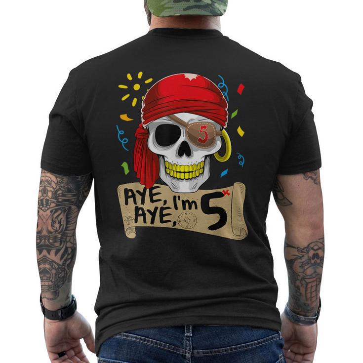 Cool Pirate 5 Years Old Birthday Boys Men's T-shirt Back Print