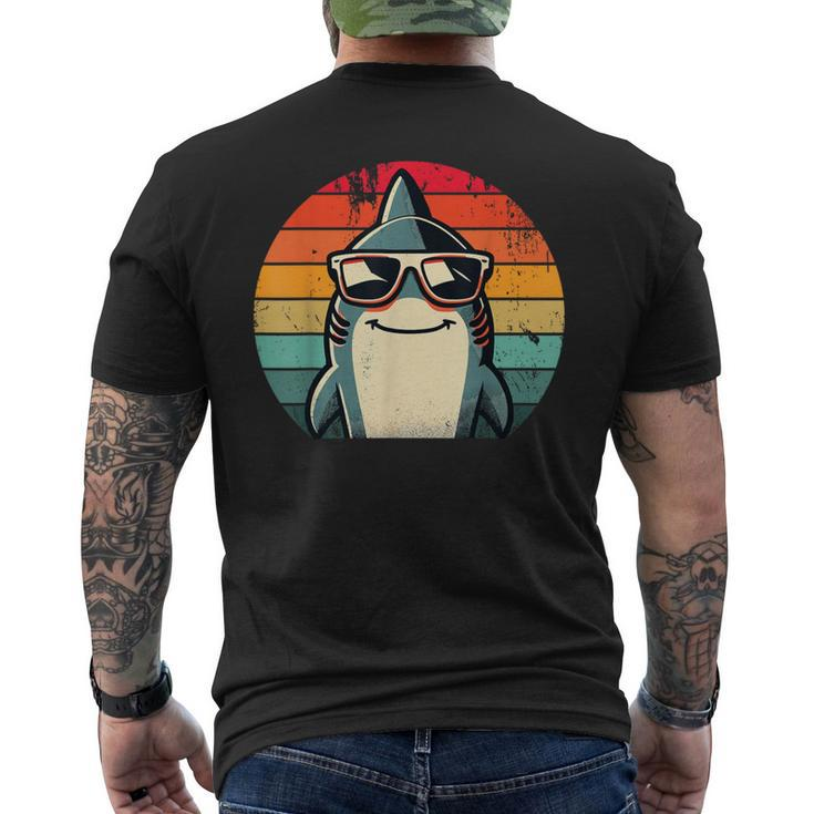 Cool Retro Shark In Sunglasses 70S 80S 90S Shark Men's T-shirt Back Print