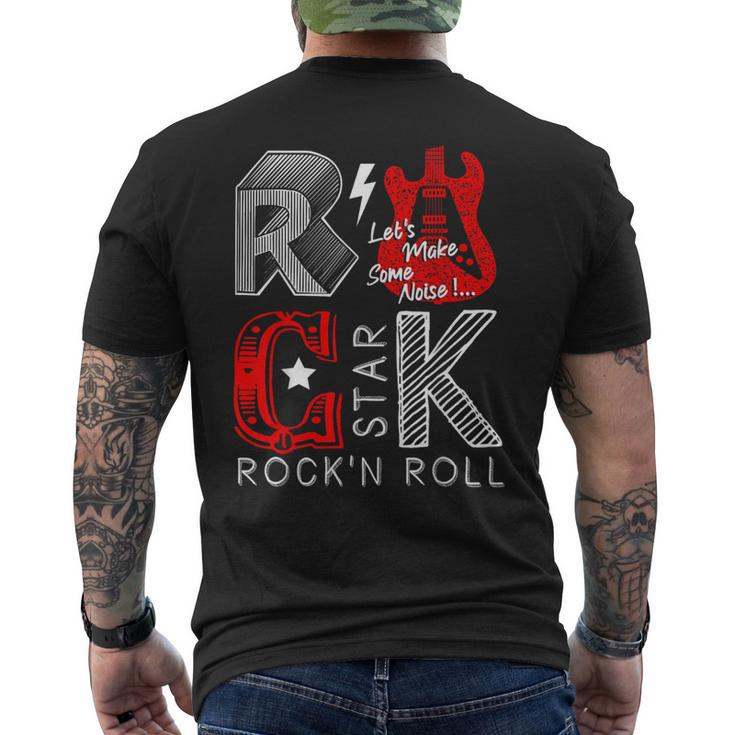 Cool Rock And Roll Star I Love Rock Loud Music Rock & Roll Men's T-shirt Back Print